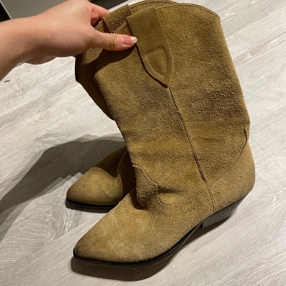 Isabel Marant Tan Suede Heeled Boots